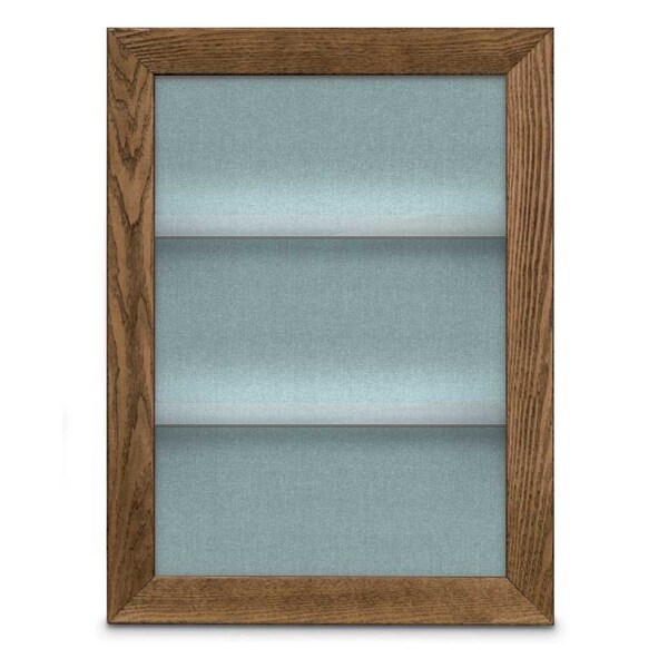 Outdoor Enclosed Combo Board, 42"x32", Black Frame/Grey & Cloud